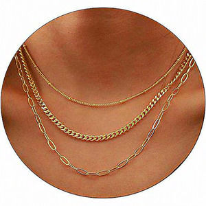 Women Silver‎ Plated Dainty Snake Twist Rope Delicate Layered Necklace